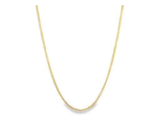 18K Yellow Gold Wheat Chain Necklace – 17.5 inch